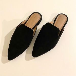 Black Suede Mules